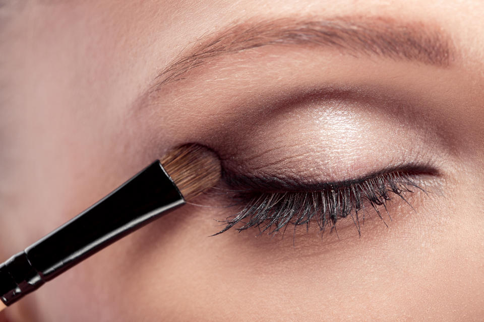 Brown eyeshadow for the best latte makeup for older women. 