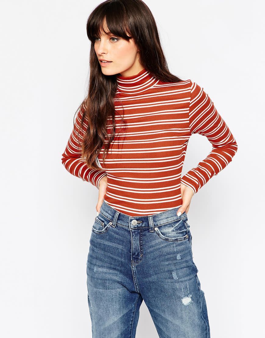 ASOS Top in Turtleneck Stripe, $26, asos.com