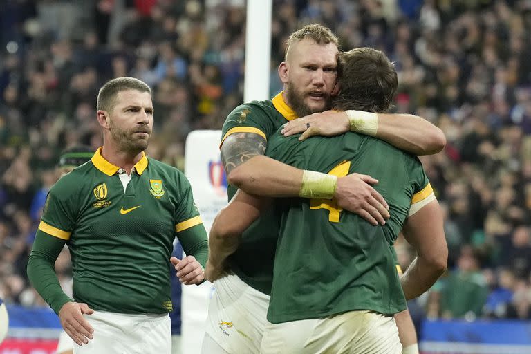 El festejo de Sudáfrica luego de un triunfo ante Francia que quedará en la historia de los mundiales