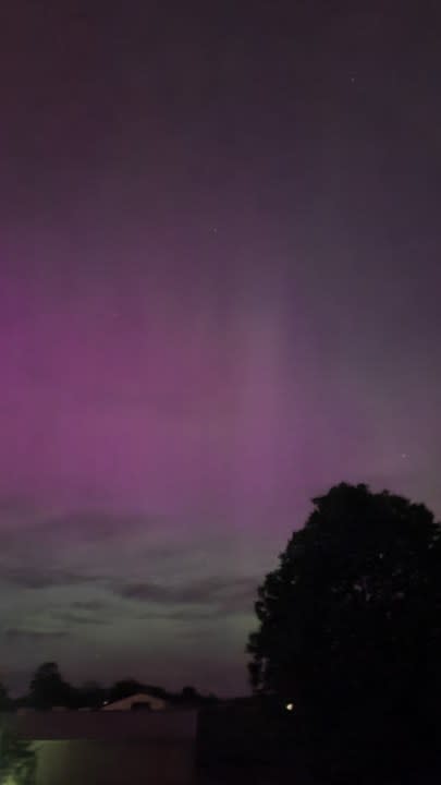 The northern lights in Vestasburg on May 10, 2024. (Courtesy Adam Marshall)