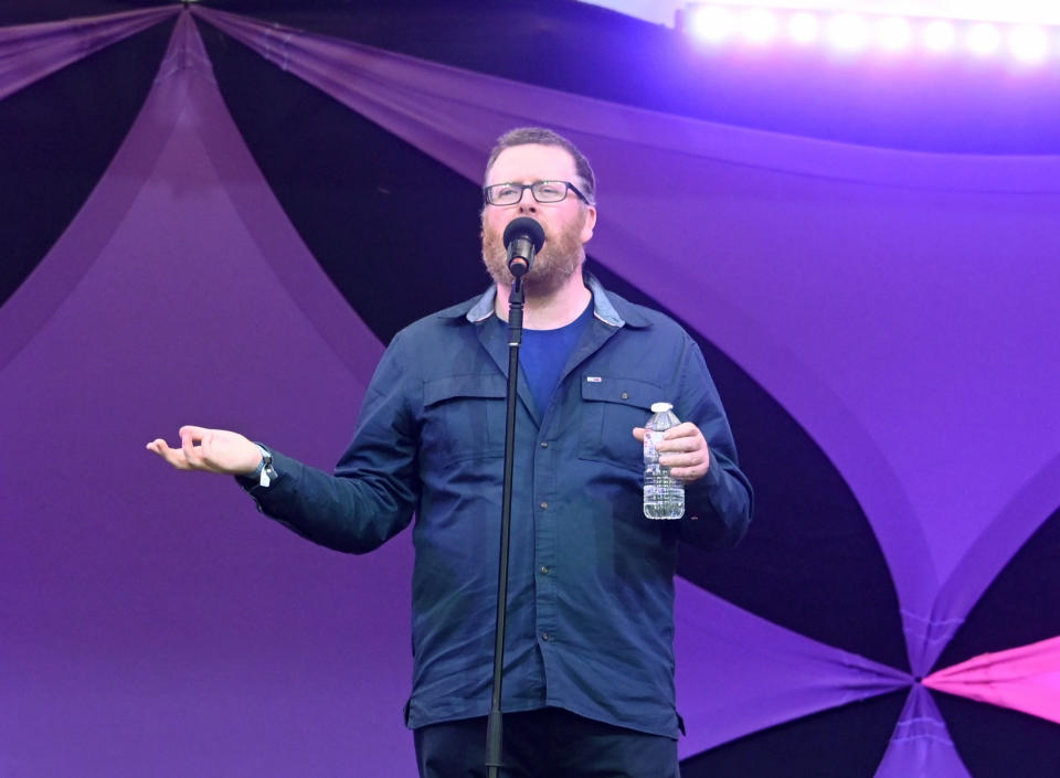 SOUTHWOLD, ENGLAND - JULY 23: Frankie Boyle on stage during day three of Latitude Festival 2022 at Henham Park on July 23, 2022 in Southwold, England. (Photo by Dave J Hogan/Getty Images)