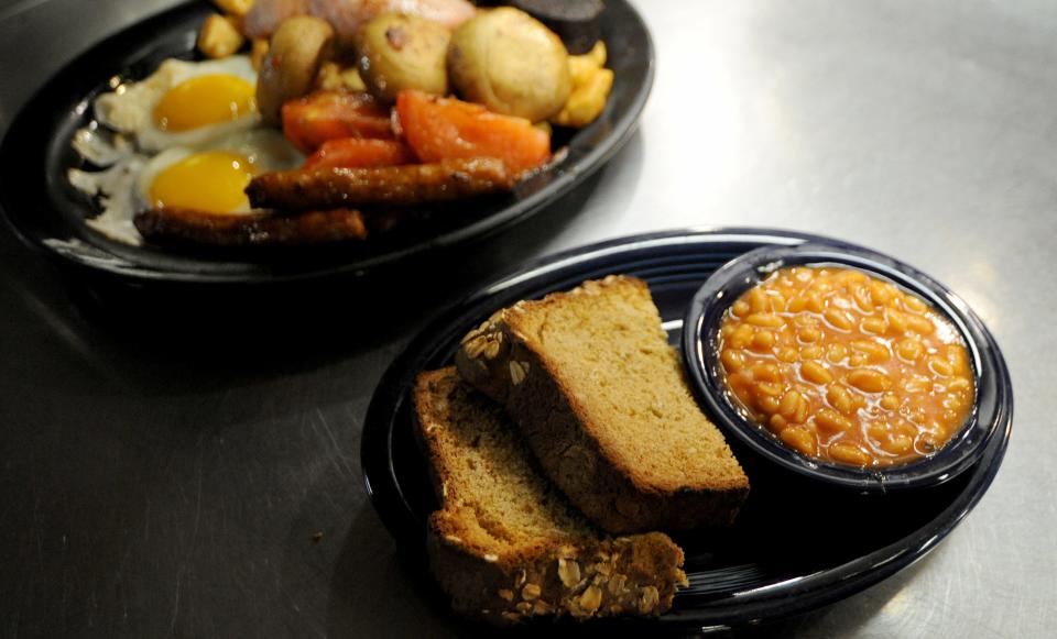 Homemade Irish brown bread and beans, photographed in 2021, are a couple of side dishes available at the Keltic Kitchen.
