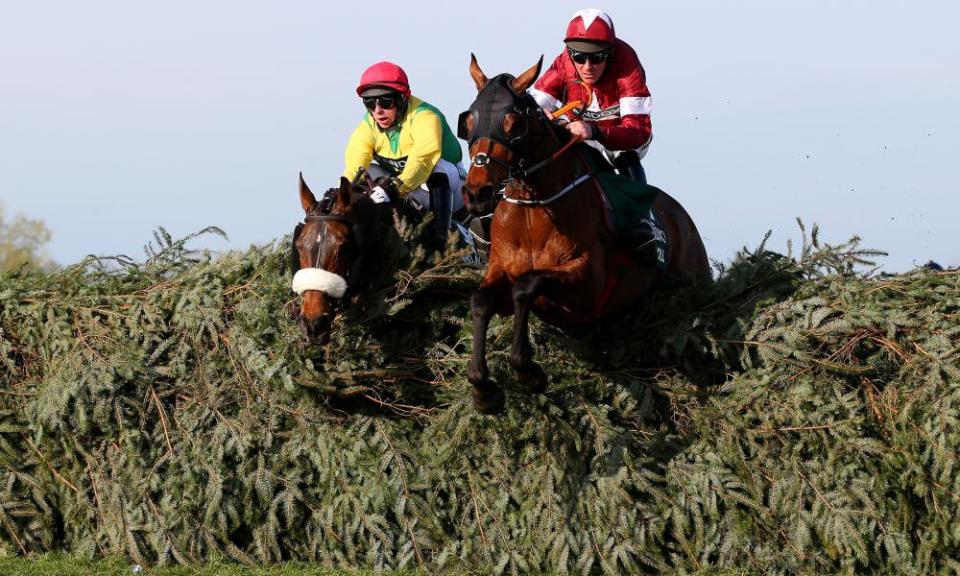 Davy Russell and Tiger Roll clear the final fence in 2019 on the way to back-to-back Grand National wins.