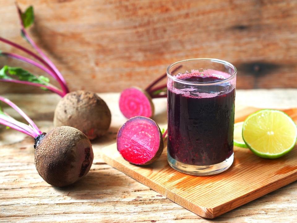 Fresh beetroot with the tops