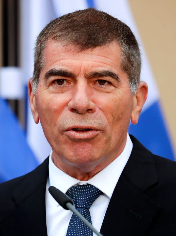 FILE PHOTO: Israeli Foreign Minister Gabi Ashkenazi speaks during a news conference in Berlin, Germany