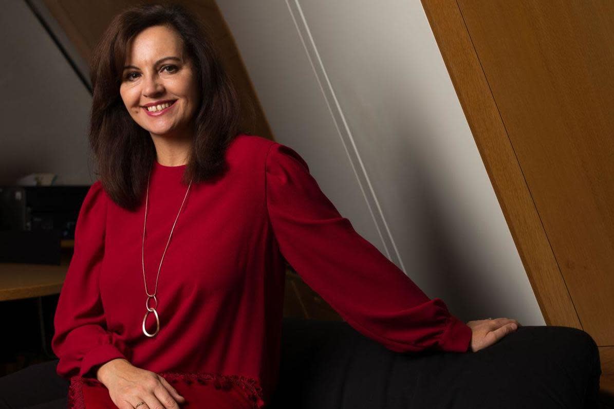 Red ahead: MP for Don Valley Caroline Flint in her office at Portcullis House: Matt Writtle