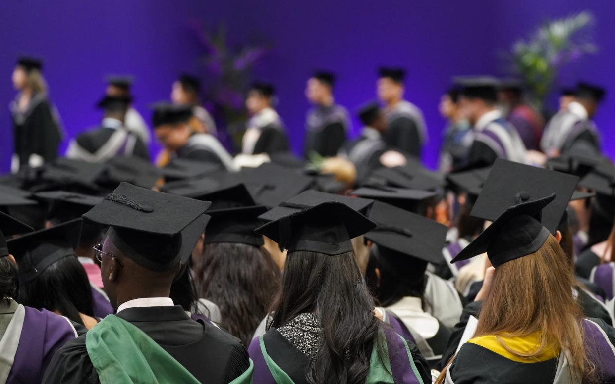 Students during a graduation ceremony