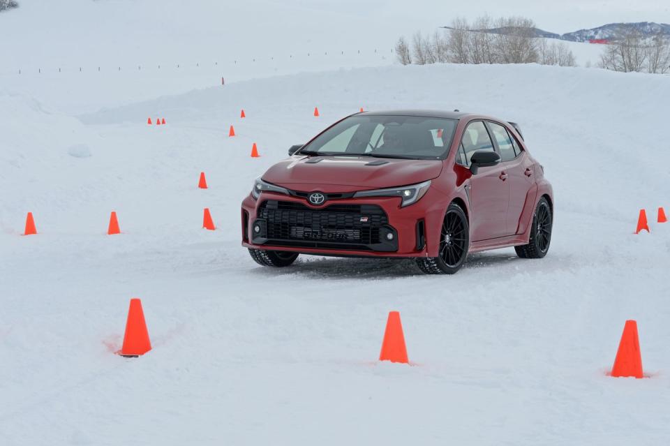 toyota gr corolla at bridgestone winter driving school ice track