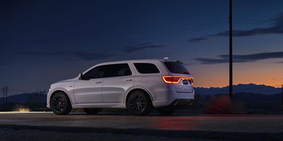 <p>For 2018, Dodge finally saw fit to offer its Durango SUV with its 392 Hemi V8. In the Durango, this 6.4-liter V8 makes 475 hp and 470 lb-ft of torque. Thanks to all-wheel drive, the Durango SRT can run a 12.9-second quarter-mile, which is hugely impressive for a three-row SUV. If that's too much power for you, Dodge also offers the Durango R/T with its 5.7-liter, 360-hp Hemi.</p>