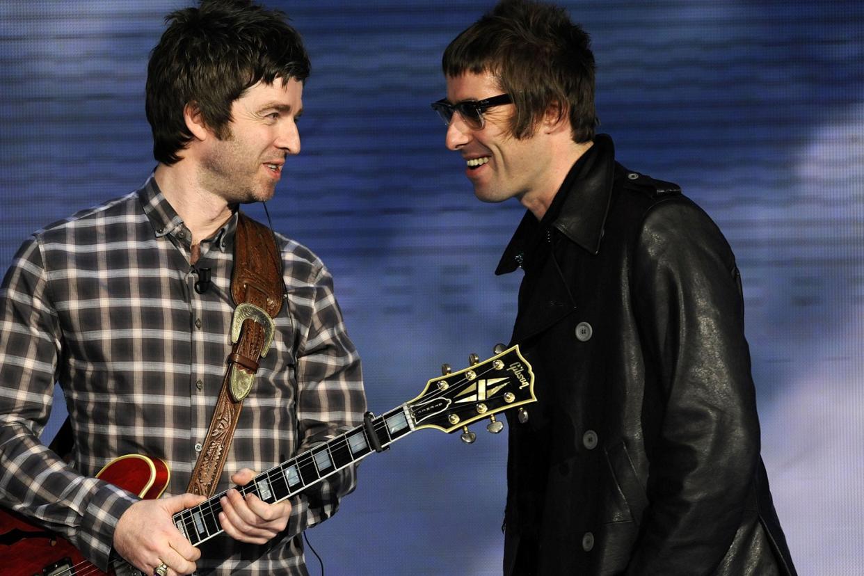 Brothers: Noel and Liam Gallagher on performing on stage: Giuseppe Aresu/Rex Shutterstock