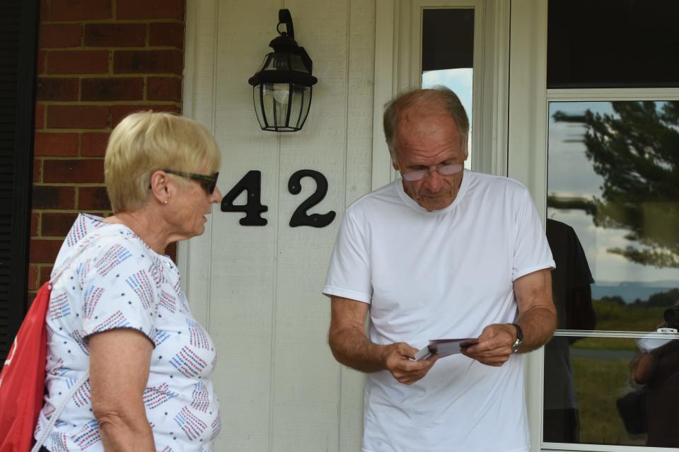 Sharon Griffin campaigns door-to-door in September as she runs for the North River District seat on the Augusta County School Board.