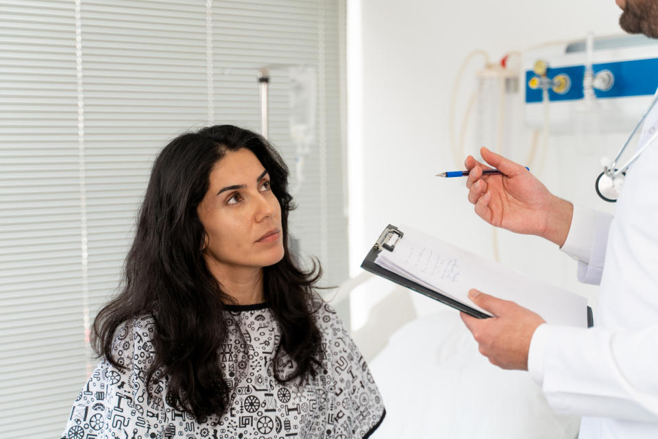 woman at the doctors