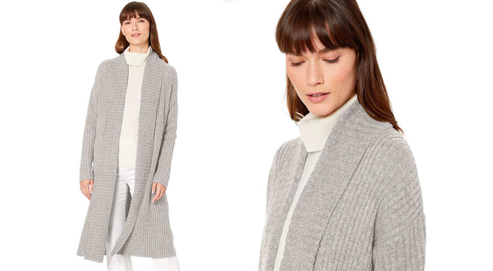  Amazon Essentials Sweater Coat in Light Grey Heather. (Photo: Amazon)