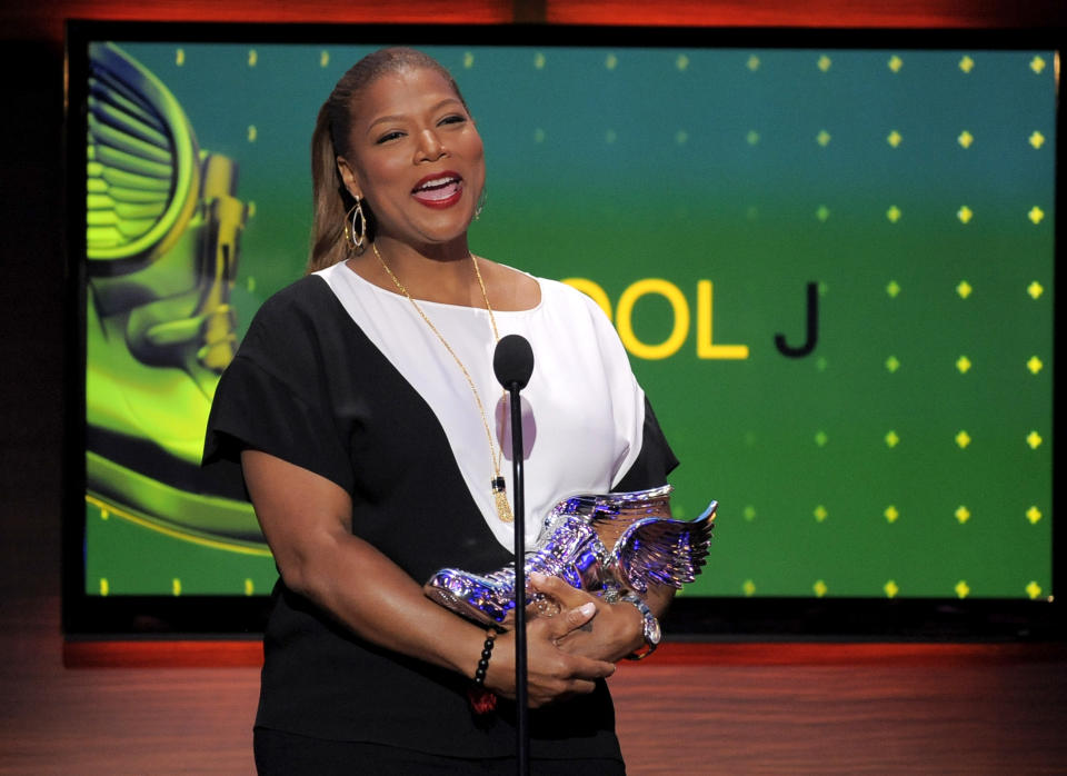 Queen Latifah speaks on stage at the Do Something Awards at the Avalon on Wednesday, July 31, 2013, in Los Angeles. (Photo by Chris Pizzello/Invision/AP)