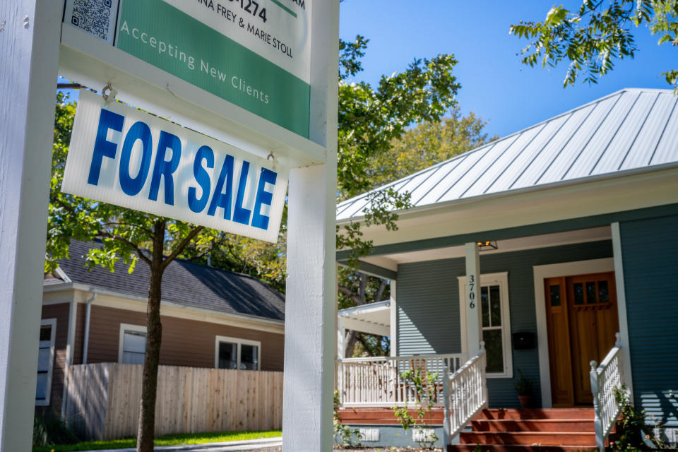 AUSTIN, TEXAS - OCTOBER 16: A home available for sale is shown on October 16, 2023 in Austin, Texas. Home sales have slowed as the cost of borrowing has increased and the country continues seeing record-high mortgage rates. (Photo by Brandon Bell/Getty Images)