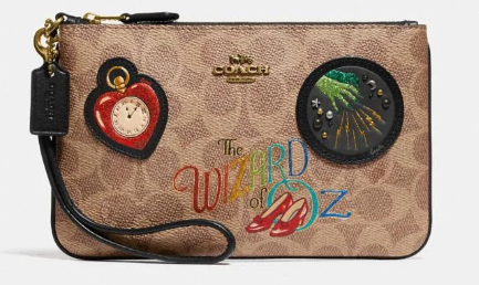 Wizard Of Oz Boxed Small Wristlet In Signature Canvas With Patches