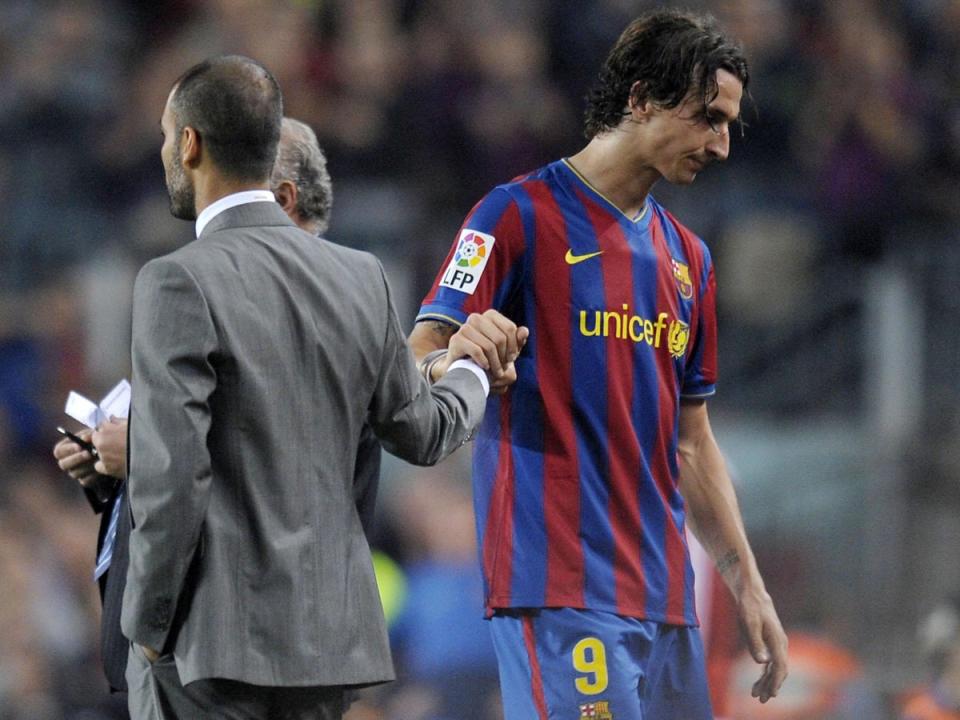 Ibrahimovic and Guardiola fell out at Barcelona (AFP/Getty Images)