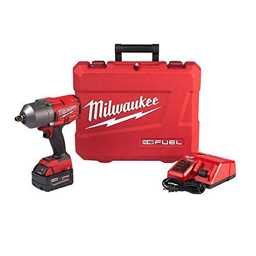 <p><strong>Milwaukee</strong></p><p>amazon.com</p><p><strong>$397.92</strong></p><p><a href="https://www.amazon.com/dp/B07L4R576Y?tag=syn-yahoo-20&ascsubtag=%5Bartid%7C10048.g.36620049%5Bsrc%7Cyahoo-us" rel="nofollow noopener" target="_blank" data-ylk="slk:Shop Now;elm:context_link;itc:0;sec:content-canvas" class="link ">Shop Now</a></p><p>Ah yes, the strength of power tools. This is one of the best impact wrenches around, and the experts at <em>Popular Mechanics</em> and <em>Car and Driver</em> agree. With 1400 pound-feet of breaking power, this beast is more than capable of loosening stubborn fasteners. The kit comes with a 5.0Ah battery, charger, and nice carrying case.</p>