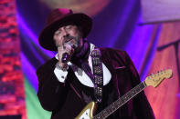 Raul Malo of The Mavericks performs at the Americana Honors & Awards show Wednesday, Sept. 22, 2021, in Nashville, Tenn. (AP Photo/Mark Zaleski)