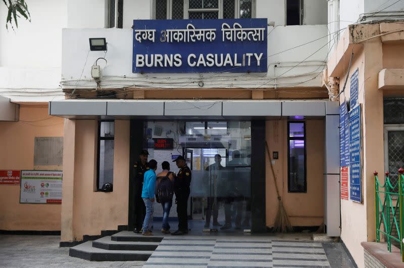 FILE PHOTO: The burns casualty ward of a hospital is pictured in New Delhi