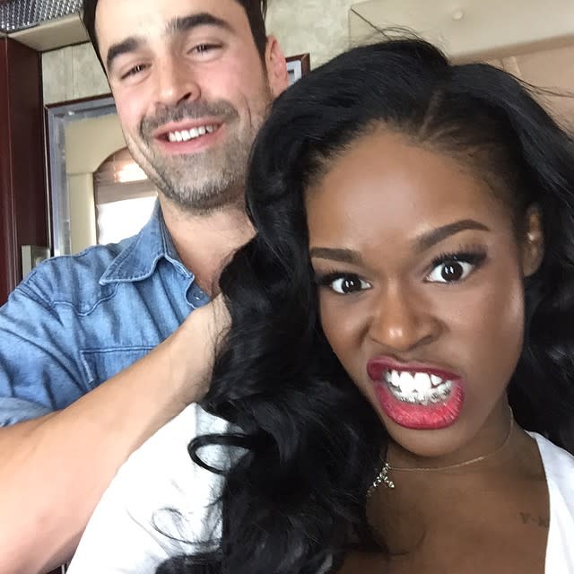 Here's a celeb couple we didn't see coming. "212" rapper Azealia Banks is dating <em> Swimfan</em> actor Jesse Bradford, <em>Us Weekly</em> reports. The always outspoken Azealia hasn't been shy about showing off their relationship on social media, Instagramming these cute pictures of the two at Coachella over the weekend. "Look at this crazy guy," she captioned one pic. PHOTOS: They Dated?! Surprising Celebrity Hookups But it's this photo of the two rocking identical huge grins that's perhaps the most telling of their feelings towards one another. "Happy People," she wrote. The rumored new couple showed some PDA at Nylon's Midnight Garden Party last Friday, <em>Us Weekly</em> also reports. "They were sitting next to each other and whispering with their hands on each other's laps at one point," an eyewitness says. "They were hooking up and together all night." NEWS: Azealia Banks Wants to Have Sex with President Obama Coachella was clearly the place to be last weekend -- aside from a controversial Drake and Madonna makeout session, <em>Twilight</em> star Robert Pattinson was also caught adorably dancing to Drake with rumored fiancee FKA Twigs! Watch below: