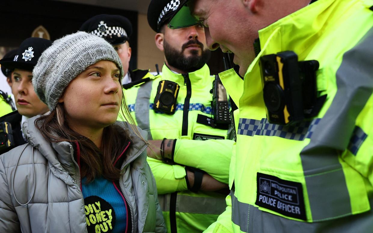 Ms Thunberg was arrested in London on Tuesday