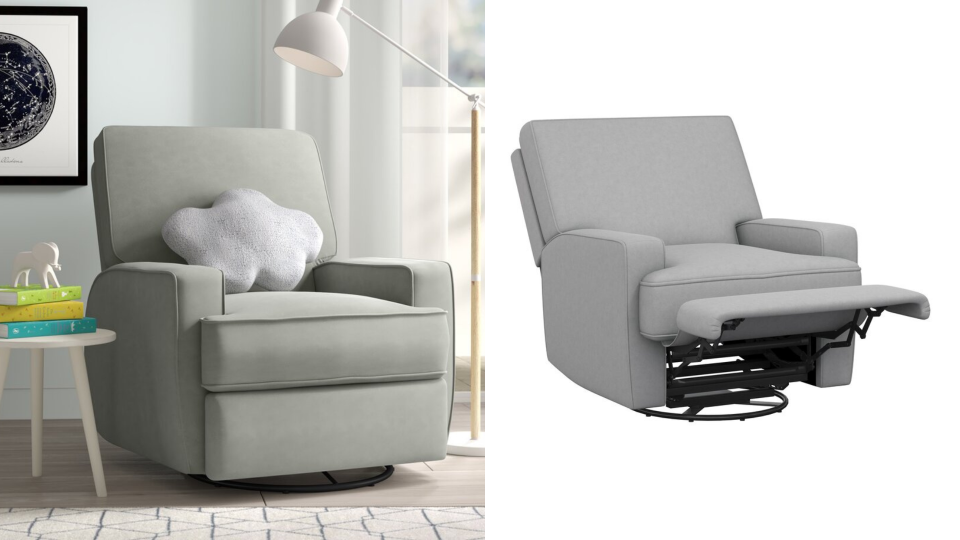 This recliner not only reclines but glides and swivels, too.