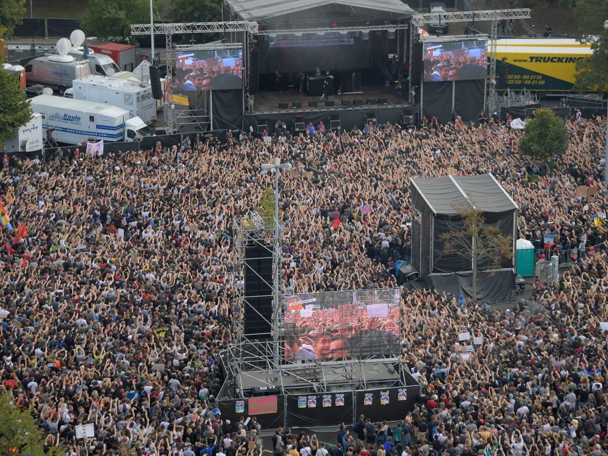 About estimated 60,000 attended an anti-racist concert in Chemnitz: Getty Images