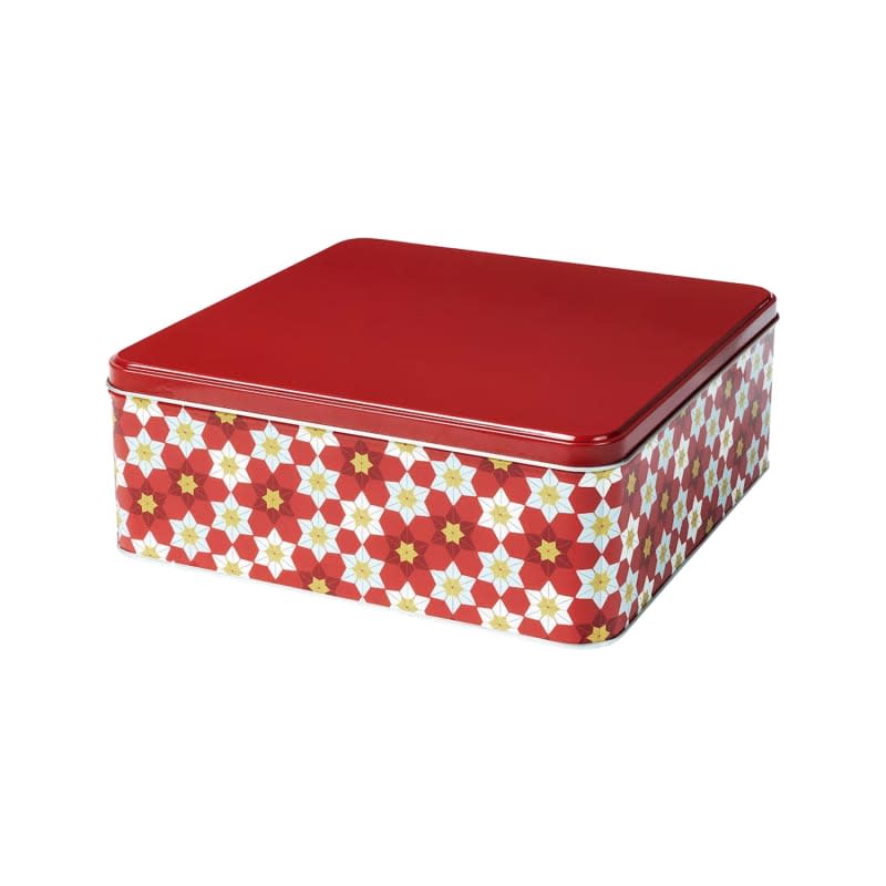 VINTERFINT Tin Floral Pattern Red With Lid