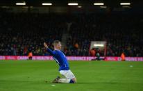 Everton's English midfielder Ross Barkley celebrates after scoring his team's third goal during the English Premier League football match between Bournemouth and Everton at the Vitality Stadium in Bournemouth, southern England on November 28, 2015