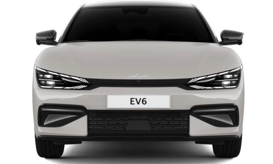 圖／2022 Kia EV6 Light標準版車頭以天翔之翼數位日行燈，結合IFS LED智能前方照明系統，展現出高科技氛圍。