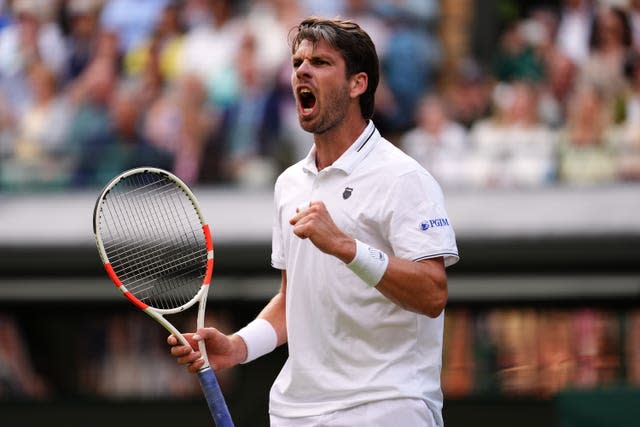 Cameron Norrie clenches his fist