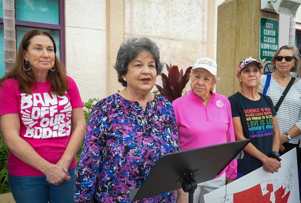 U.S. Rep. Lois Frankel speaks at a press conference in support of the Florida constitutional amendment to allow legal abortions in the state.