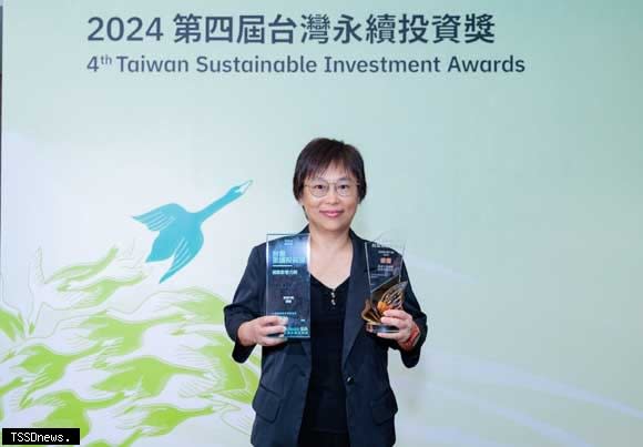 凱基人壽連續四年獲「台灣永續投資獎」肯定，今年度更獲雙獎殊榮，由謝欣欣資深副總經理出席受獎。