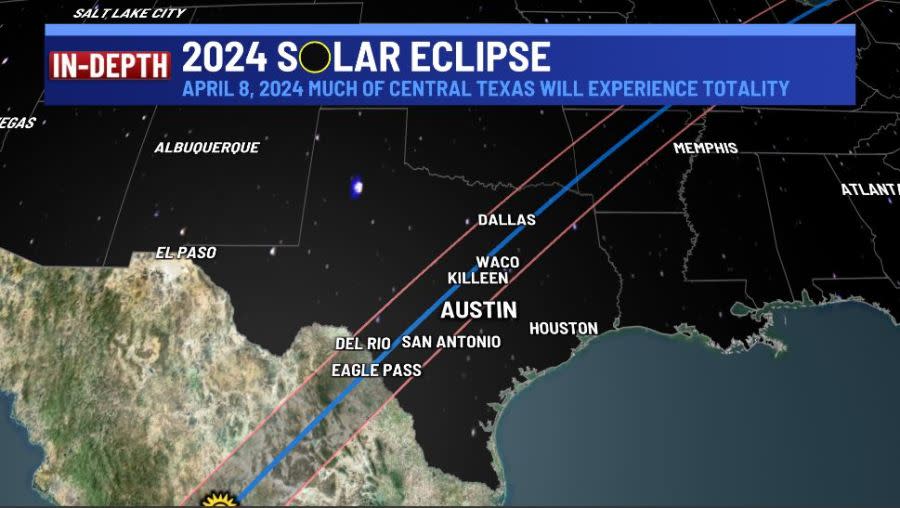 Texas eclipse map