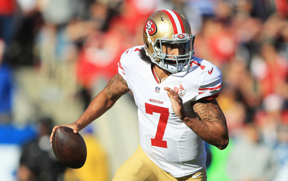 Colin Kaepernick #7 of the San Francisco 49ers in 2014 (Sean M. Haffey / Getty Images)