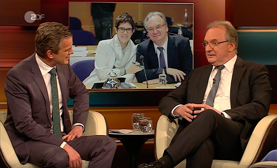 Reiner Haseloff (r.) kann der Personalie Kramp-Karrenbauer viel abgewinnen. (Bild: ZDF/Screenshot)