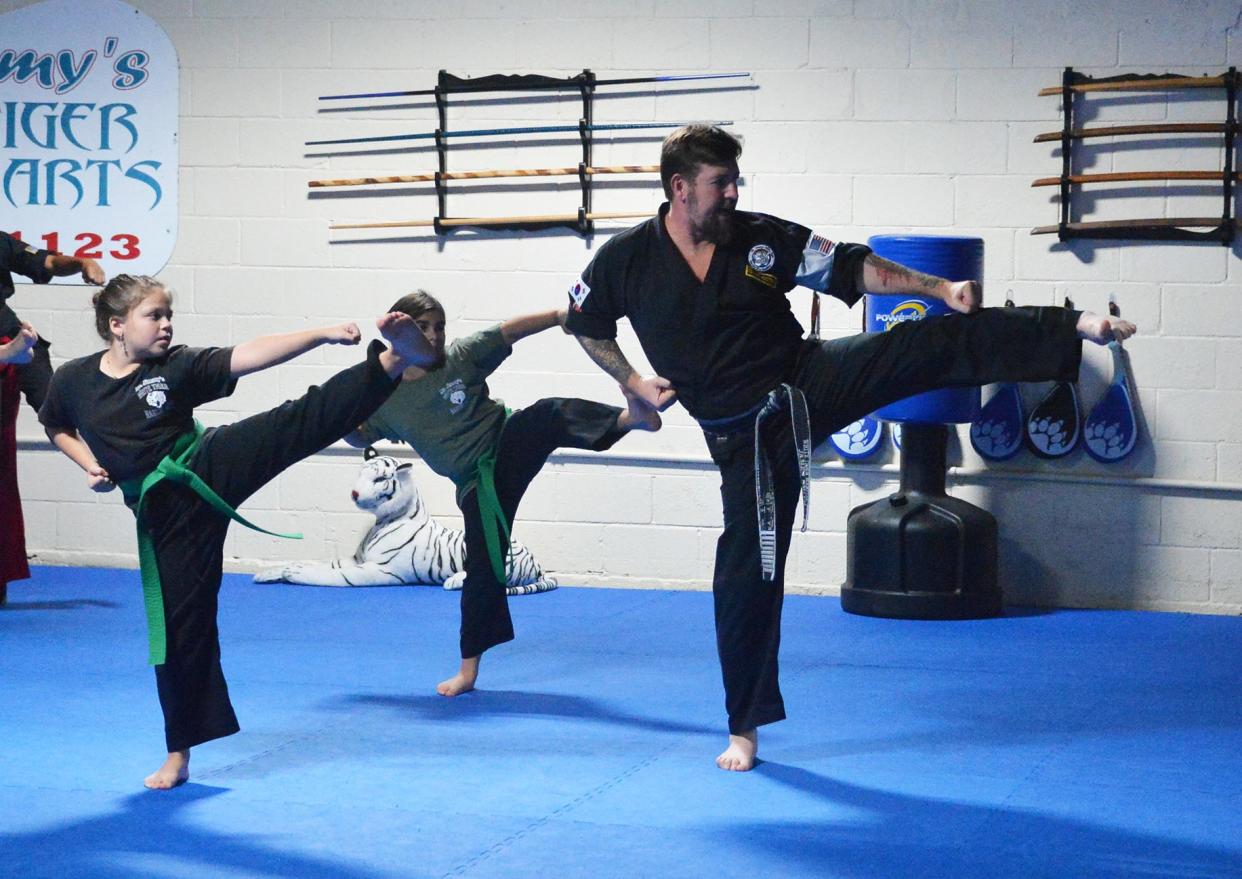 James C. Smith II, a 9th Dan (degree) Black Belt better known as "Mr. Jimmy," leads a class at White Tiger Martial Arts in Hagerstown.