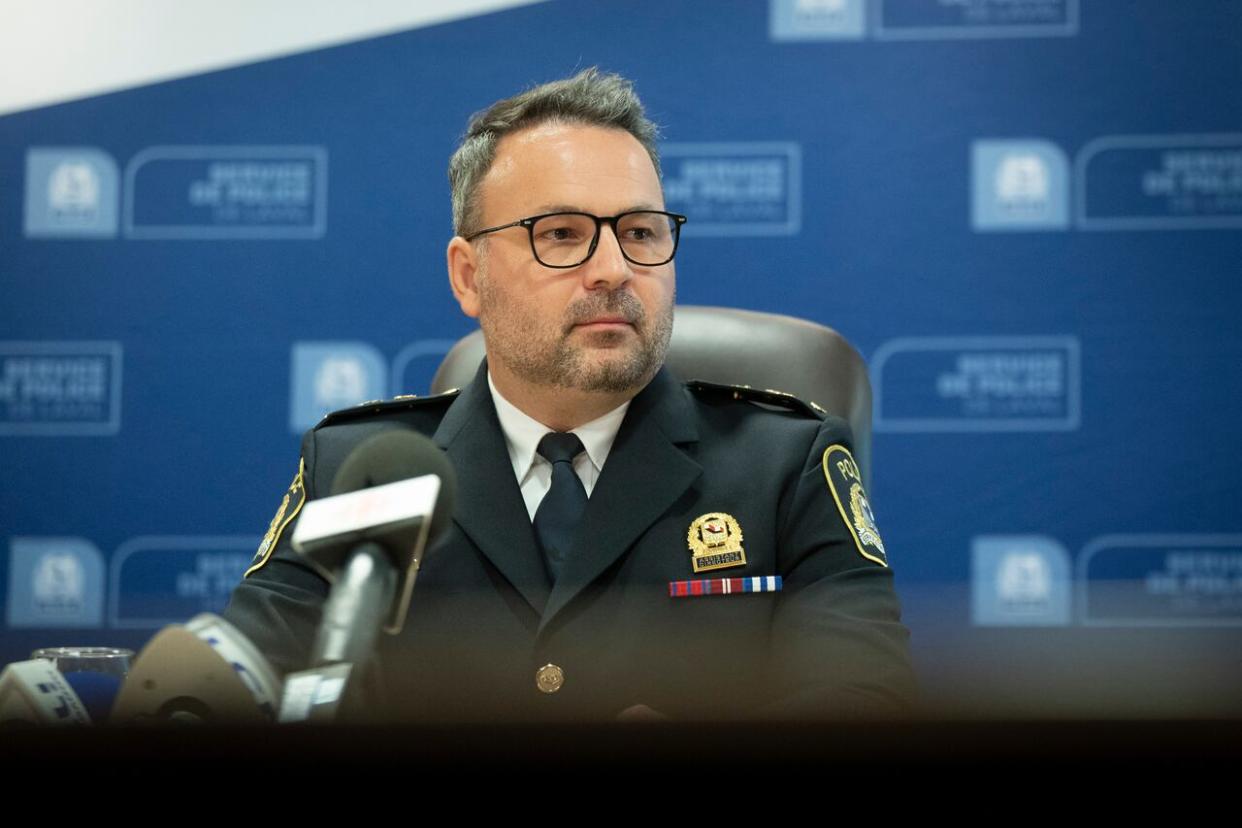 Laval police criminal investigations assistant director Jean-François Rousselle announced Wednesday new arrests in the 2019 data breach that affected millions of customers. (Ivanoh Demers/Radio-Canada - image credit)