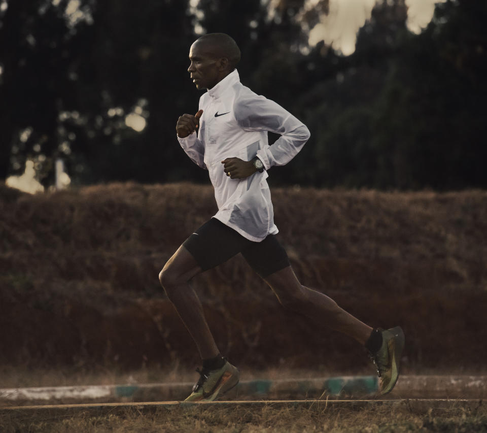 Eliud Kipchoge would sketch changes to the shoes on paper and email them to Nike for a new pair to be printed. (Nike)