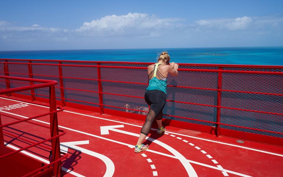 There's a 250m (273-yard) running track on board Virgin Voyages