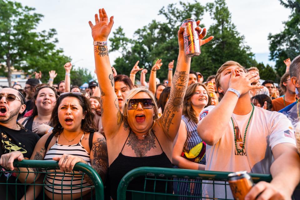 People cheer on June 10 before The All-American Rejects take the stage at Taste of Fort Collins.