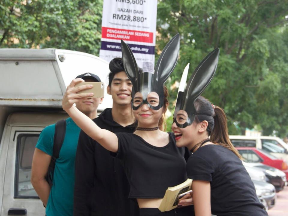 Mysterious ladies in black bunny costumes are spotted wandering around Klang Valley area