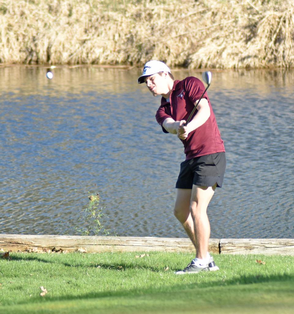 Union City's Landyn Crance, shown here in early season action, won medalist honors at Wednesday's Big 8 Golf Jamboree