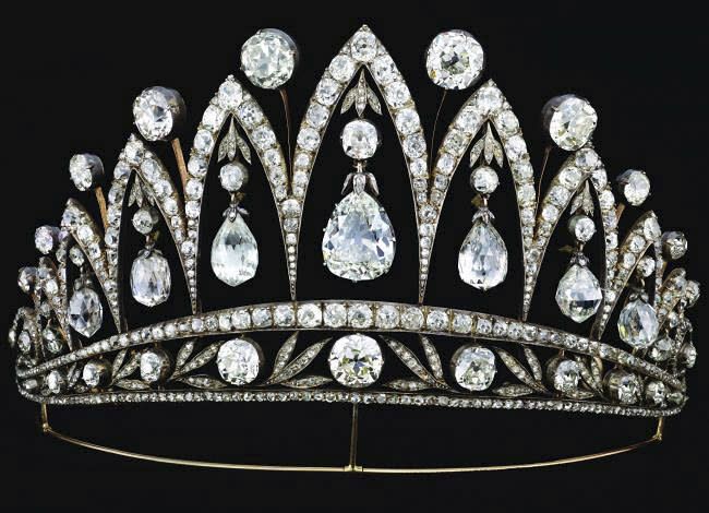The dazzling Empress Josephine diamond tiara is shown in this undated photo from the Houston Museum of Natural Science. The tiara is on display at the museum as part of the largest private collection in the United States of items from the Russian artisan Peter Carl Faberge. Featuring more than 350 objects, the exhibit "Fabergé: A Brilliant Vision," runs through Dec. 31, 2013 at the Houston Museum of Natural Science. (AP Photo/Houston Museum of Natural Science)