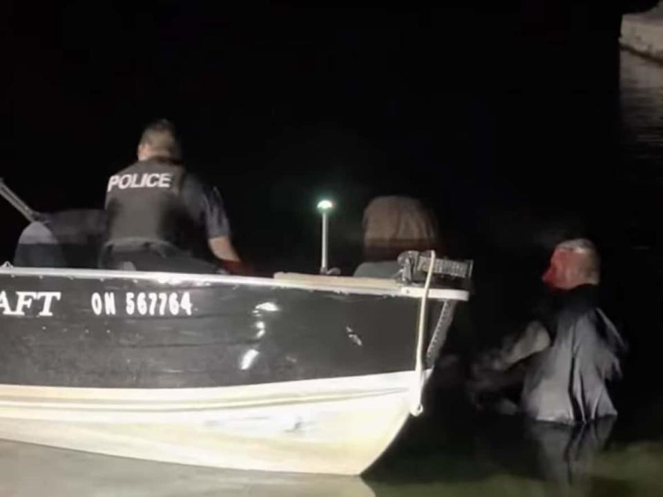 Shawn MacNeil was fishing with a longtime friend when an elderly man drove his car down Hamilton's Bayfront Park boat launch near them. MacNeil jumped into the water, pulled the man out and resuscitated him. (Wes Kassem - image credit)