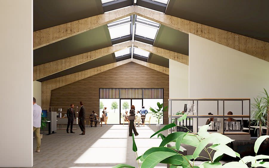 A view of the internal workspace which is planned as part of new eco-homes in Oxfordshire