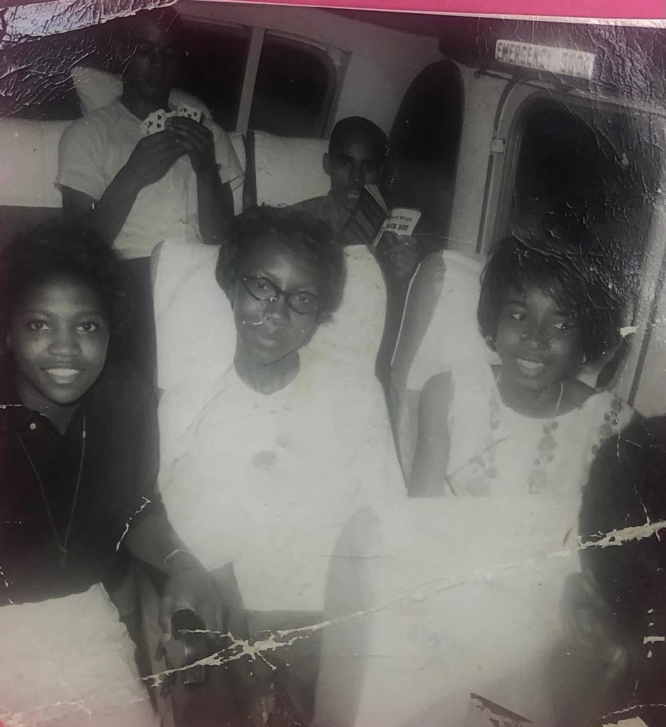 Fifteen-year-old Sarah Davidson, then a resident of Little Rock, Arkansas, can be seen riding a bus to the March on Washington for Jobs and Freedom on Aug. 28, 1963.