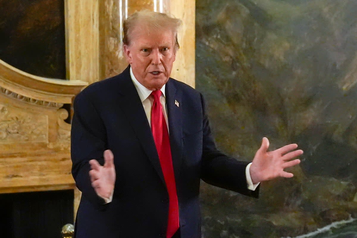 Donald Trump speaks to supporters at his -Mar-a-Lago compound on June 5. (AP)