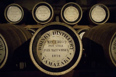 Whisky casks are stored at Suntory Holdings' Yamazaki Distillery in Shimamoto town, Osaka prefecture, near Kyoto, December 1, 2014. REUTERS/Thomas Peter